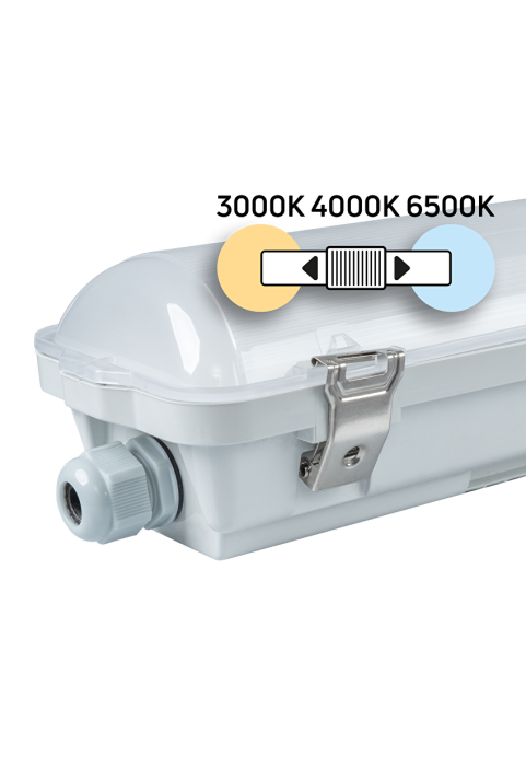 LED индустриално осветително тяло CCT PC, 1.50м, 33W max, 220V-240V AC, IP66