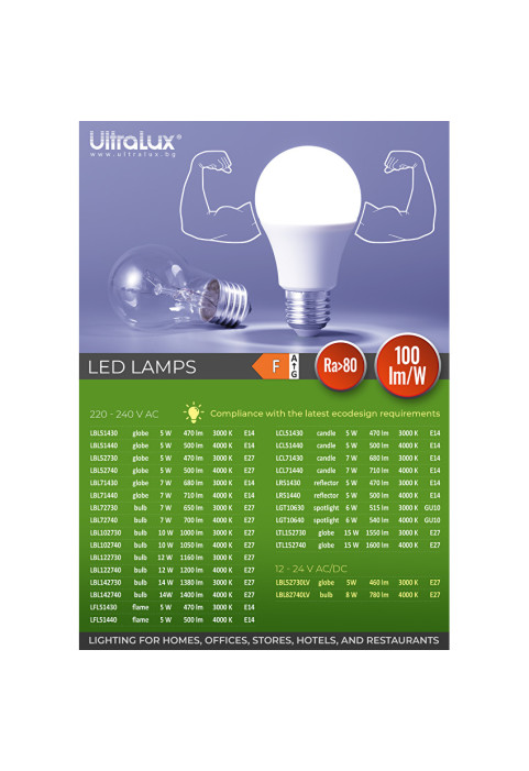 LED лампа конус 5W, E14, 3000K, 220-240V AC, топла светлина