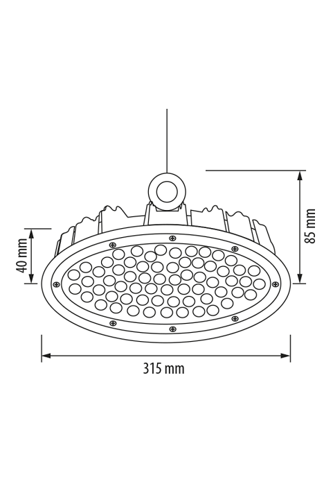 LED индустриално осветително тяло камбана, 150W, 5000K, 220V-240V AC, IP65