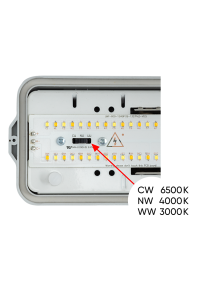 LED индустриално осветително тяло със сензор CCT 1.2м  РС, 220V-240V AC, 36W max SMD 2835