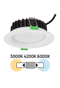 LED луна за вграждане, димираща, 10W, 3000K/4200K/6000K, 220-240V AC, IP44