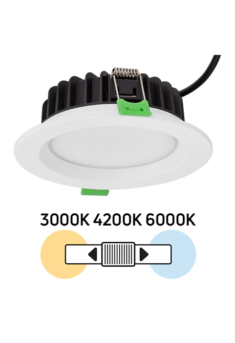 LED луна за вграждане, димираща, 10W, 3000K/4200K/6000K, 220-240V AC, IP44