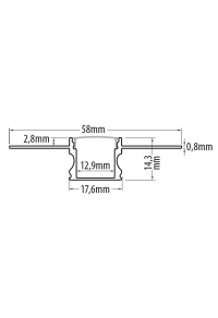 Алуминиев профил за гипсокартон 3m, тесен, 13mm