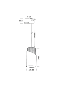 Тяло за релсов монтаж, висящо, двупроводно, GU10, 220-240V AC, IP20, черно&бяло