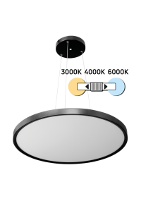 50W LED Slim плафониера, черна, 3000K/4000K/6000K, 220V-240V AC, IP20