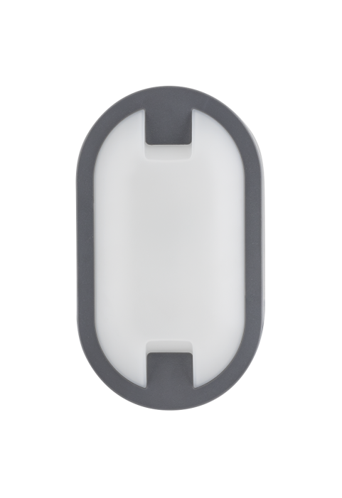 LED плафониера елипса, сива, 15W, 4000K, 220-240V AC, неутрална светлина, IP65