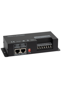 DMX RF декодер за RGB/RGBW LED осветление, 32А, 12-24V DC, IP20