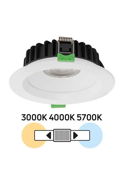 LED луна за вграждане, димираща, 10W, 3000K/4000K/5700K, 220-240V AC, IP44