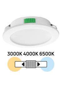 Мебелна LED луна за вграждане, кръг, 4W, 3000K/4000K/6500K, 12V DC, IP44, бяла