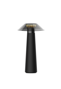 LED димираща презареждаема настолна лампа 1.6W, 3000K, IP44, черна