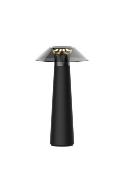LED димираща презареждаема настолна лампа 1.6W, 3000K, IP44, черна