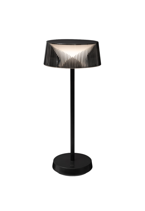 LED димираща презареждаема настолна лампа 2.3W, 3000K, IP44, черна