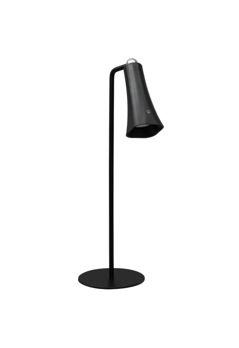 LED димираща презареждаема магнитна настолна лампа 3W, 4000K, IP20, черна