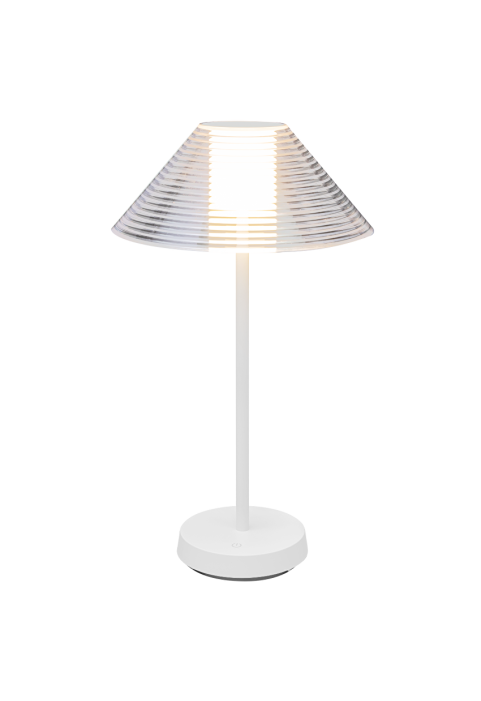LED димираща презареждаема настолна лампа 1.5W, 3000K, IP44, бяла
