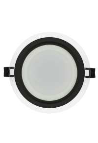 LED стъклен панел за вграждане, кръг, 18W, 4200K, 220-240V AC, IP44, черен ринг