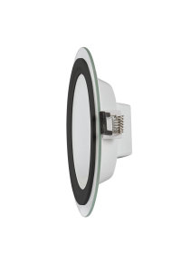 LED стъклен панел за вграждане, кръг, 18W, 4200K, 220-240V AC, IP44, черен ринг