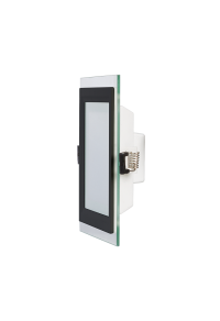 LED стъклен панел за вграждане, квадрат, 12W, 4200K, 220-240V AC, IP44, черен ринг