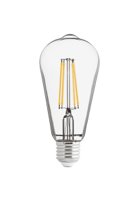LED filament COB лампа крушка, димираща, 8W, E27, 4200K, 220-240V AC, неутрална светлина, ST64