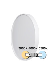 18W LED CCT плафониера, бяла, 3000K/4000K/6500К, 220-240V AC, кръг, IP20
