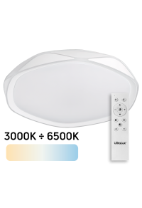72W LED димираща CCT плафониера с дистанционно управление, бяла, max.  3000K-6500К, 220-240V AC, кръг, IP20