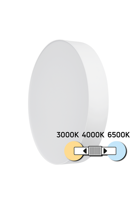 36W LED CCT плафониера, бяла, 3000K/4000K/6500К, 220-240V AC, кръг, IP20