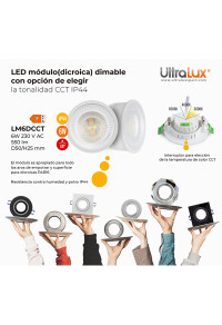 LED модул 6W, 2700K, 220-240V AC, 38°, IP44