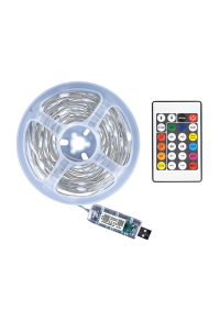 LED USB амбиентно осветление 1W/m, RGB, 5V DC, SMD3939, 20m, 10 LEDs/m, IP65