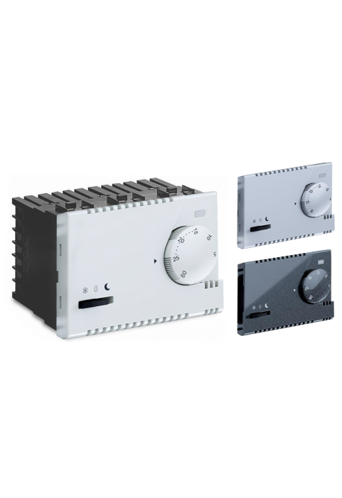 ^ MODYS ELEC. FLOOR/SURFACE TEMPER. CONTR. WHITE-SILVER-ANTHRAC. 3 M. 1P 8(2)A 230VAC IP30 