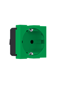 MODYS SCHUKO SOCKET WITH SHUTTERS GREEN ANTIBACT. 2 M. 2P+E 16A 250VAC IP20