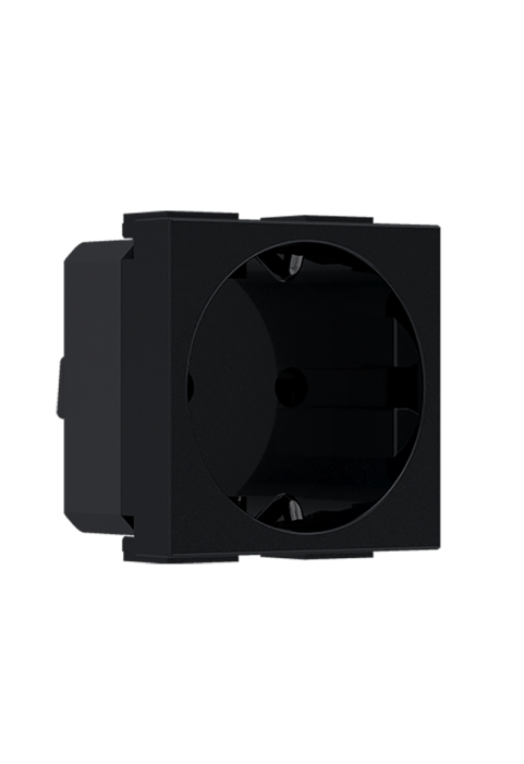 MODYS SCHUKO SOCKET WITH SHUTTERS MATT BLACK 2 M. 2P+E 16A 250VAC IP20
