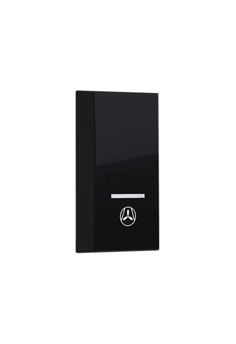 ^ MODYS BUTTON WITH INDICATOR & SYMBOL VENTILATOR 1 M. MATT BLACK