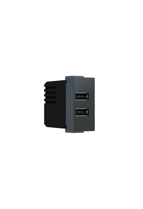 ^ MODYS USB CHARGER ANTHRACITE 1 M. 2xUSB TYPE A+C 5VDC 3A IP20
