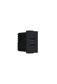^ MODYS USB CHARGER MATT BLACK 1 M. 2xUSB TYPE A+C 5VDC 3A IP20