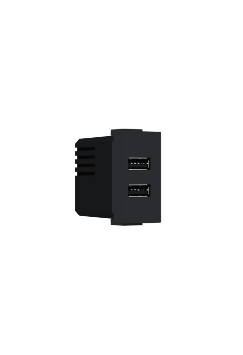 ^ MODYS USB CHARGER MATT BLACK 1 M. 2xUSB TYPE A+C 5VDC 3A IP20