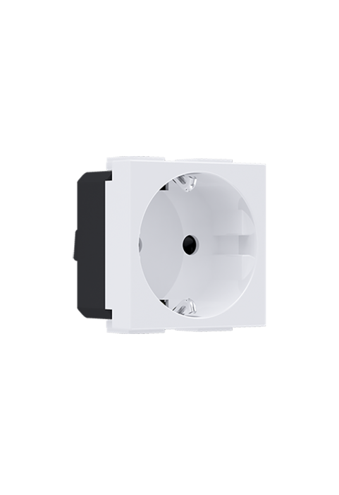 MODYS SCHUKO SOCKET WITH SHUTTERS WHITE 2 M. 2P+E 16A 250VAC IP20