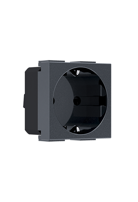 MODYS SCHUKO SOCKET WITH SHUTTERS ANTHRACITE 2 M. 2P+E 16A 250VAC IP20