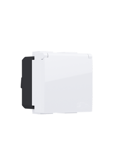 MODYS SCHUKO SOCKET WITH LID WHITE 2 M. 2P+E 16A 250VAC IP20