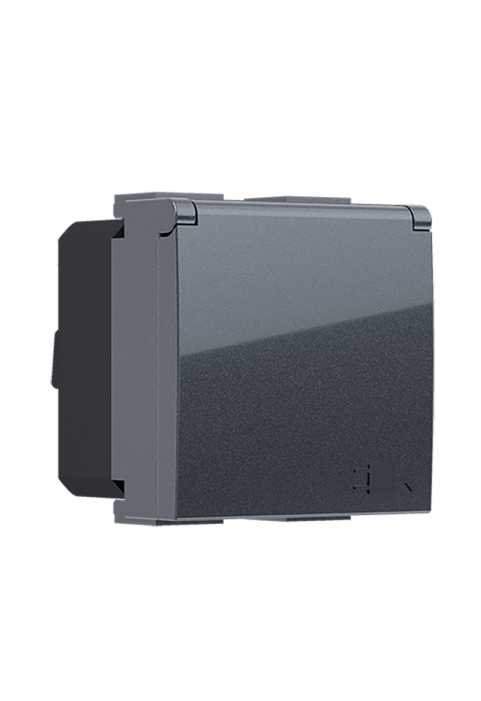 MODYS SCHUKO SOCKET WITH LID ANTHRACITE 2 M. 2P+E 16A 250VAC IP20