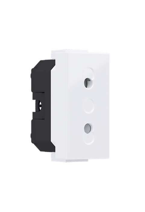 ^ MODYS EURO SOCKET WITH SHUTTERS WHITE 1 M. 2P 10A 250VAC IP20 