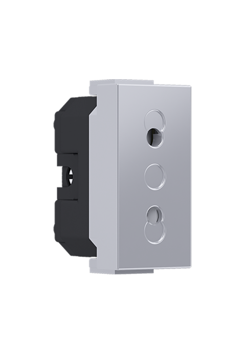 ^ MODYS EURO SOCKET WITH SHUTTERS SILVER 1 M. 2P 10A 250VAC IP20 