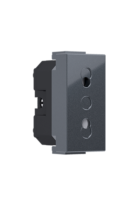 ^ MODYS EURO SOCKET WITH SHUTTERS ANTHRACITE 1 M. 2P 10A 250VAC IP20 