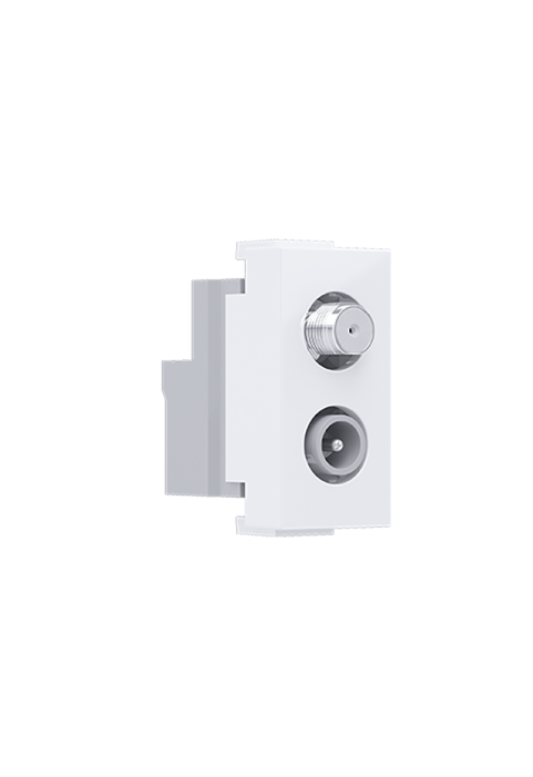 ^ MODYS SAT TV-R SOCKET THROUGH-LINE WHITE 1 M. IP20