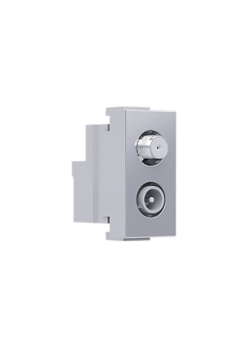 ^ MODYS SAT TV-R SOCKET THROUGH-LINE SILVER 1 M. IP20