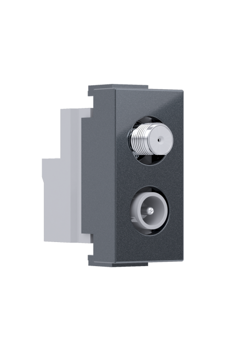 ^ MODYS SAT TV-R SOCKET THROUGH-LINE ANTHRACITE 1 M. IP20