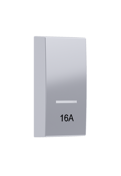 ^ MODYS BUTTON WITH INDICATOR 16A 2 M. SILVER