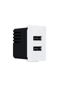 ^ MODYS USB CHARGER WHITE 1 M. 2XUSB 5VDC 2X1.2A IP20