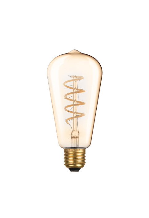 ЛЕД E27 ST64 AMБЕР 6W 2700K 230V AC 300° 420LM RA80