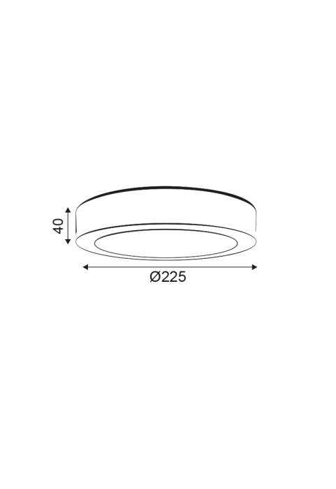 NETTO ROUND W CEIL LED DIM SLIM PANEL 20W 3000K 1440Lm 230V Φ225