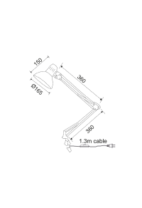 ЛАМПА ЗА БЮРО E27 1X40W СКАЧКА СИВА PENNA