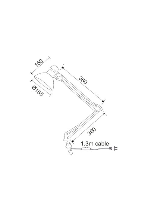 ЛАМПА ЗА БЮРО E27 1X40W СКАЧКА СИВА PENNA
